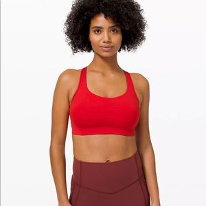 Lululemon 36D All Powered Up Sport Bra in Red